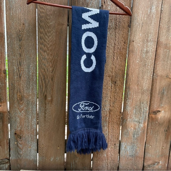 NFL COWBOYS Unisex Navy Scarf with White Logo - Picture 3 of 8